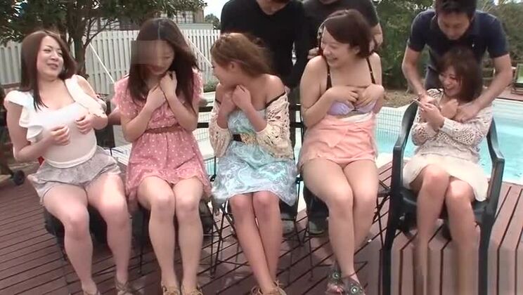 JAVHUB Хардкорная японская оргия с пятью сексуальными девушками