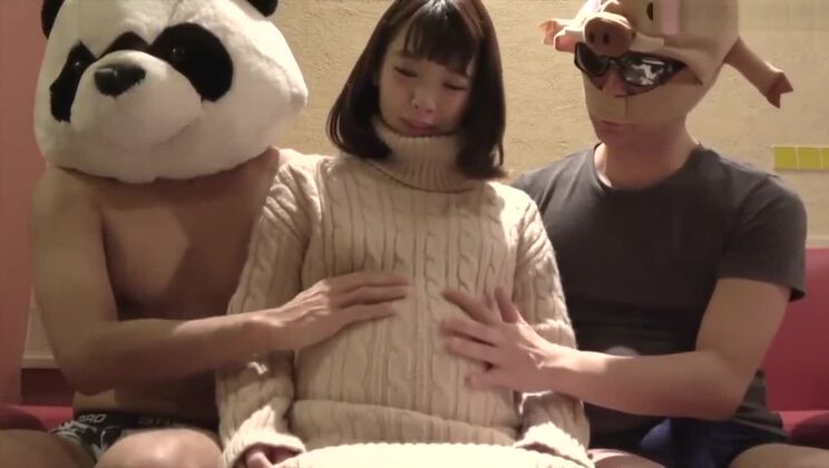 беременная азиатка Эри Пичи с грудью размера E делит 2 члена (цензура)